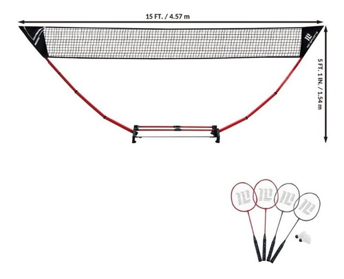 Set Juego De Badminton + Raquetas + Accesorios