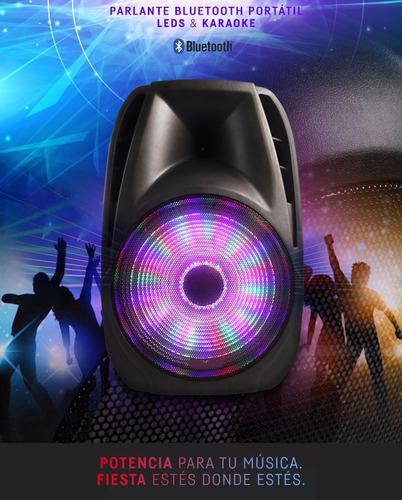 Parlante 3000w Portatil Bateria Y 220v Bluetooth + Microfono Inalambrico Karaoke Luces Led Control Remoto Usb + Sonido