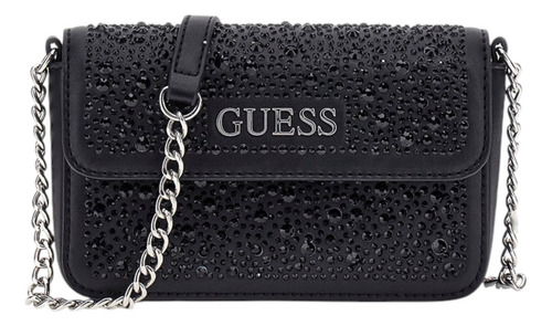 Bolsa Guess Factory Rg977320-bla Acabado de los herrajes Níquel Color Negro Correa de hombro Negro Diseño de la tela Lisa