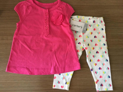 Conjunto Carters Menina Calça E Blusa 3 Meses