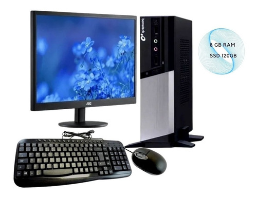 Imagem 1 de 8 de Pdv Rc8400 8 Gb Ram + Monitor Aoc 18.5 Usb + Teclado E Mouse