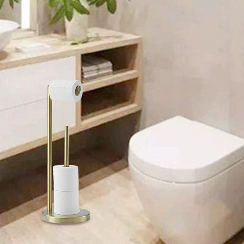 El Cuarto De Baño Del Estante De Los Rollos Del Dorado