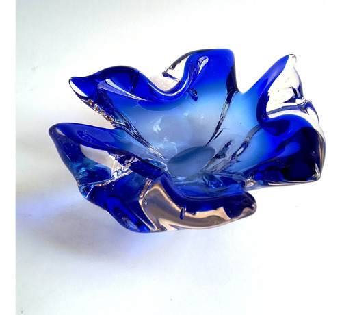 Bowl Cristal Murano Grande Años Sesenta Azul