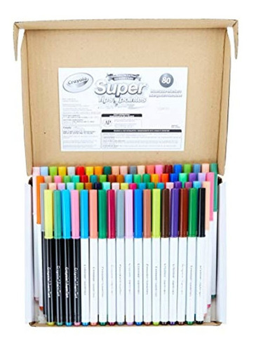 Crayola Super Tips Marcadores Lavables, Juego De 80 Unidades