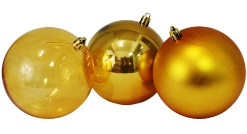 Bolas De Natal Dourada Decoração Tok Da Casa 6 Unidades