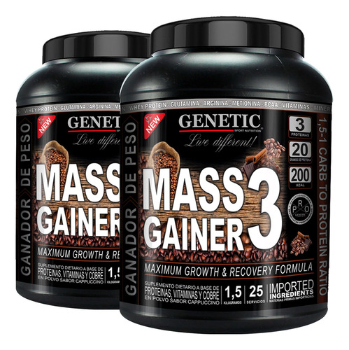 Mass Gainer Genetic Súper Alimento Crecimiento Masa Muscular