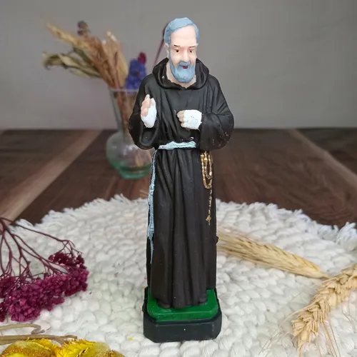 Padre Pío 14 Cm Imagen Hecha En Pvc, Irrompible Y Lavable