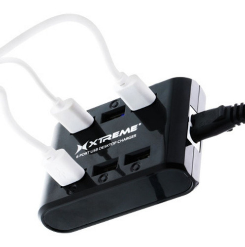 Imagen 2 de 2 de Estación De Carga Rápida De 5 Amp Con 6 Puertos Usb