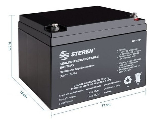 Bateria Pila Recargable 12v 24 Ah Para Carritos Electricos