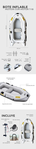 Bote Inflable Aquamarina Motion Con Motor Electrico