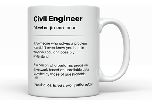 Taza De Café Con Definición De Ingeniero Civil, Ideas De Reg