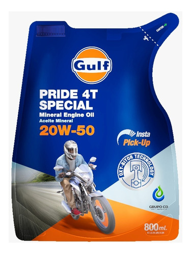 Aceite Gulf Pride 4t Special 20w50 Mineral Doy Pack - 800cc