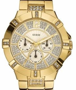 Reloj Guess Mujer W13573l1 Dorado Piedras Garantía Of  Envío