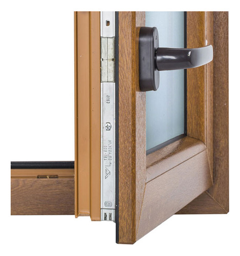 Ventana Oscilobatiente Pvc Con Dvh 600mm X 1150mm Golden Oak