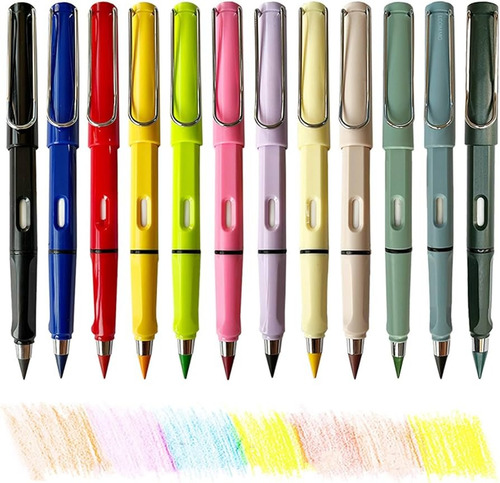 24 Lápices Infinito Más 24 Puntas De Colores Aleatorios