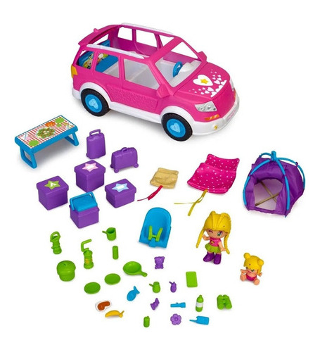Imagen 3 de 3 de Pinypon Coche Vamos De Camping C/acc Int 17015 Orig Pin&pon