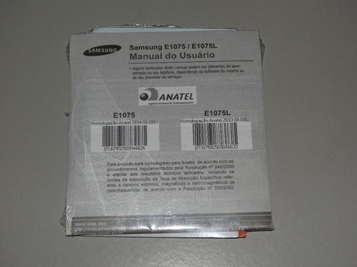 Somente Fones Caixa Manual Celular Samsung E1075 + 2 Brindes