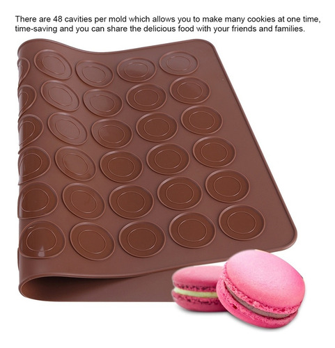 Plancha De Silicona Con Moldes Para 48 Macarrones Pastelería