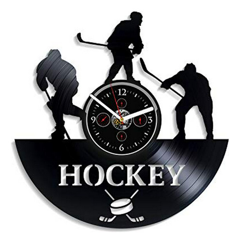 Kovides Hockey Wall Reloj Deporte Pared Reloj Vendimia Vinil