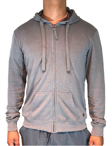 Campera C/capucha Efecto Uno Lifestyle Hombre Gris Claro Cli