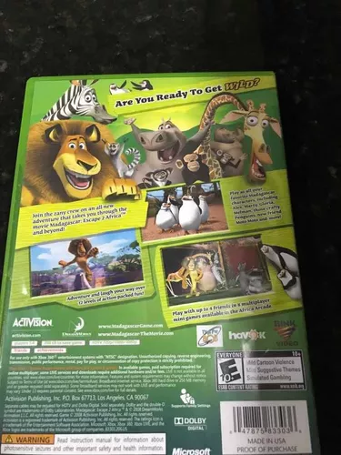 Madagascar 2 Escape África Xbox 360 original em mídia física