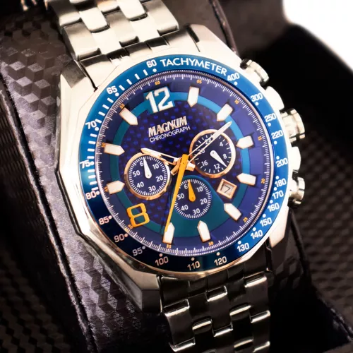 Relógio Magnum Masculino Chronograph Pulseira De Aço