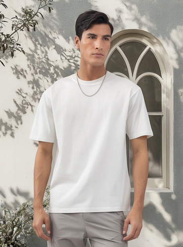 Playera De Algodón Box Fit Para Hombre Quarry