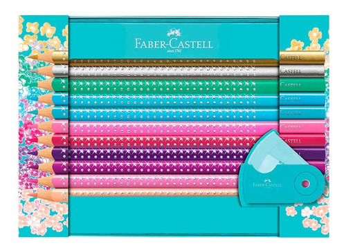 Faber Castell Set 20 Lápices De Colores Sparkle Caja Metal