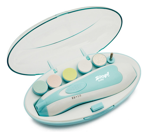 Kit de 6 limas de uñas eléctricas para bebés con funda Zoop Baby, color azul