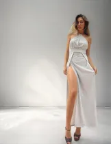 Comprar Vestido De Fiesta Dos Tajos Elegante Glitter