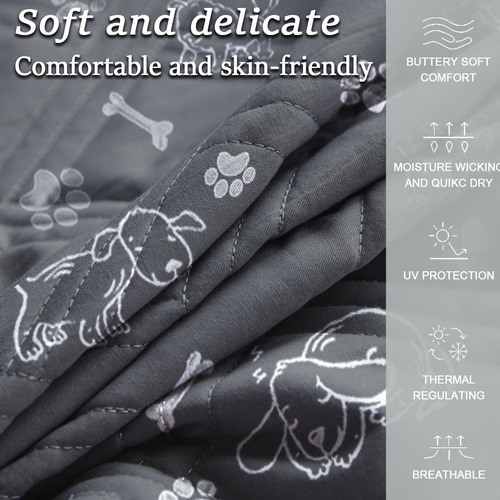 Cubre Colchon Impermeable 3 Capas Matrimonial Animal Liso Color Negro