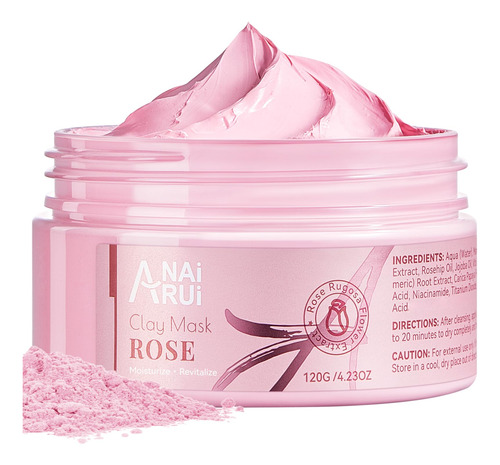 Anai Rui Mascara Facial Rosa, Mascara De Arcilla Con Arcilla