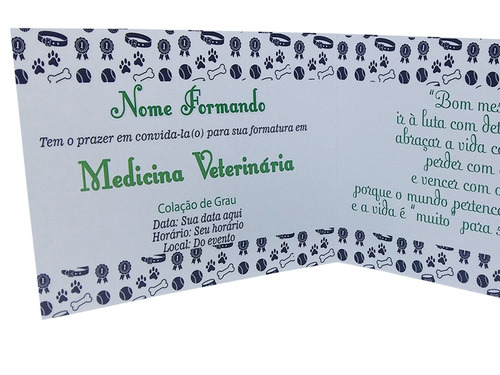Imagem 4 de 5 de 20, Convite Para Formatura - Medicina Veterinária, Animal
