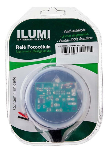 Relé Fotocélula Com Base Bivolt Qr51 Ilumi