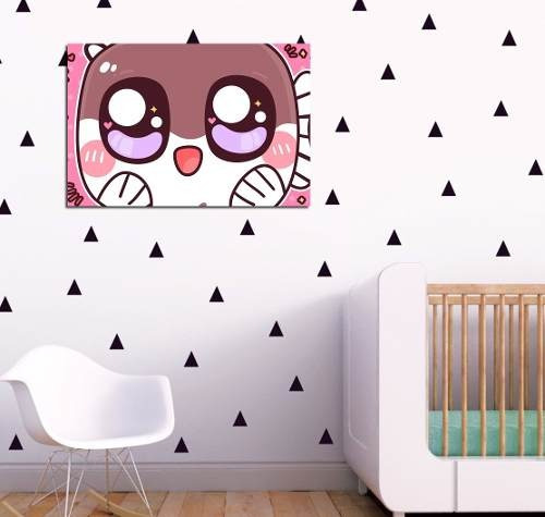 Cuadro 50x75cm Kawaii Tierno Ojos Cute Japones Bebe Infantil