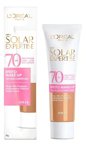 Protetor solar L'Oréal Paris Expertise Efeito Make-Up FPS70 Cor 3...