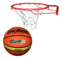 Comprar Aro De Basquet Nº5 + Pelota De Basket Molten Gr3 Nº3 Naranja