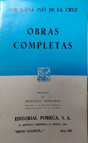 Obras Completas - Sor Juana Inés De La Cruz