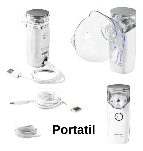 Imagem 3 de 10 de Inalador Mesh Multilaser Portatil Branco E Cinza - Hc215