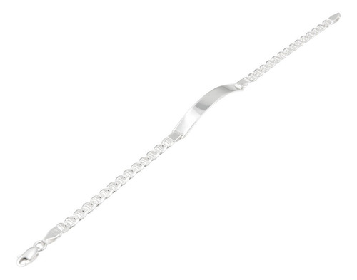 Imagen 2 de 9 de Esclava Pulsera Gucci Plata .925 Placa Lisa Hombre Agálea