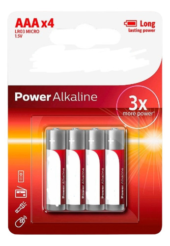 Pilas Alcalinas Philips Aaa Pack X4