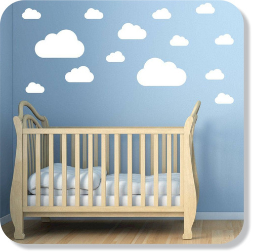 18 Nuvens Adesivo Parede Quarto Nuvens Infantil Bebe Papel Cor BRANCAS
