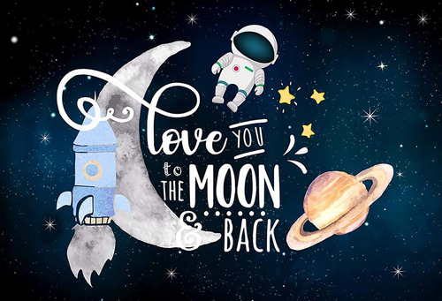 Love You To The Moon And Back Backdrop Baby Shower Party