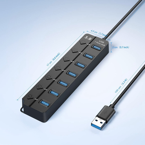 Divisor De Hub Usb P 7 Multi Hub Usb 3.0 Adaptador Usb Vario