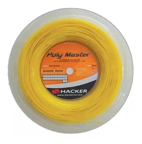 Rollo Cuerdas Hacker Poly Master 200 M Tenis Durabilidad