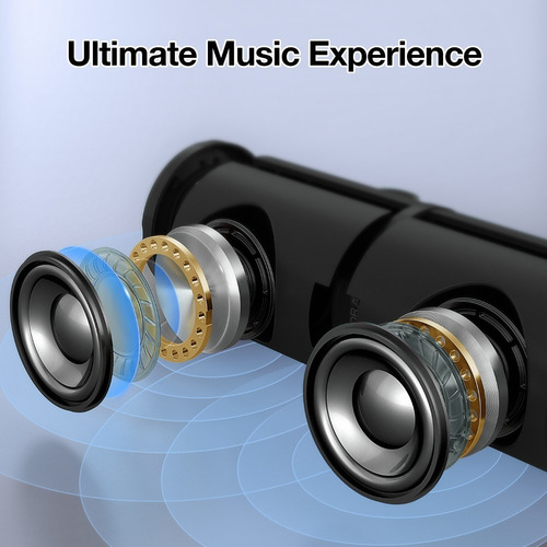 Alto-falante Bluetooth portátil, alto-falante sem fio BOC060 Bluetooth 5.1 de 1 hora com reprodução de som estéreo HD sem usar as mãos, AUX/Micro SD/TF/USB de 3,5 mm, preto