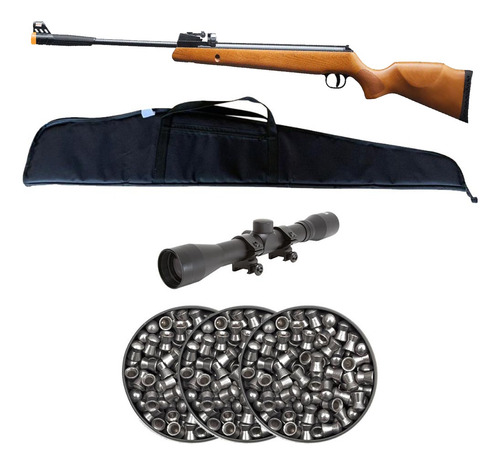 Carabina Pressão Montana 12 Madeira 60kg Tag+kit 3 Chu+lunet
