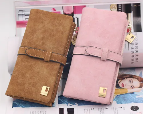 , Monedero Cartera Larga Dama Mujer Piel Nubuck Original