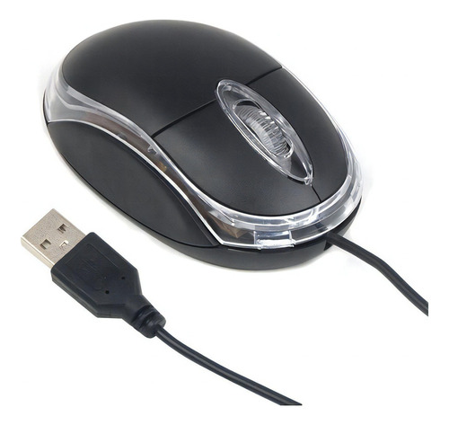 Mouse Optico Usb Pc Negro B100 Ergonómico Economico