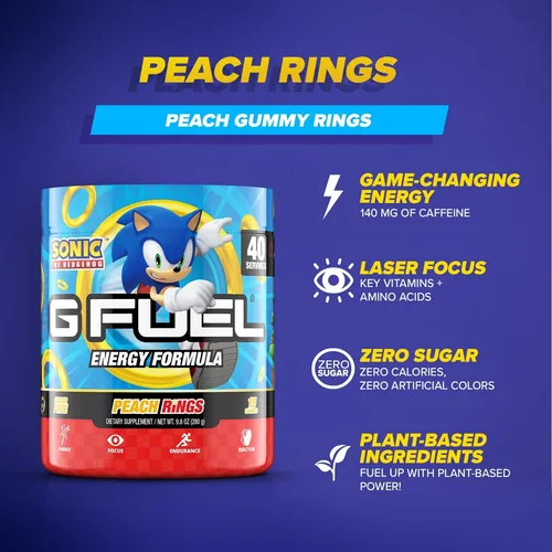 G Fuel Sonic Energy Powder, Sin Azúcar, Suplemento De De De